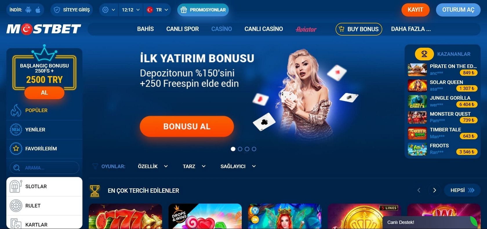 Télécharger et installer l'application Mostbet